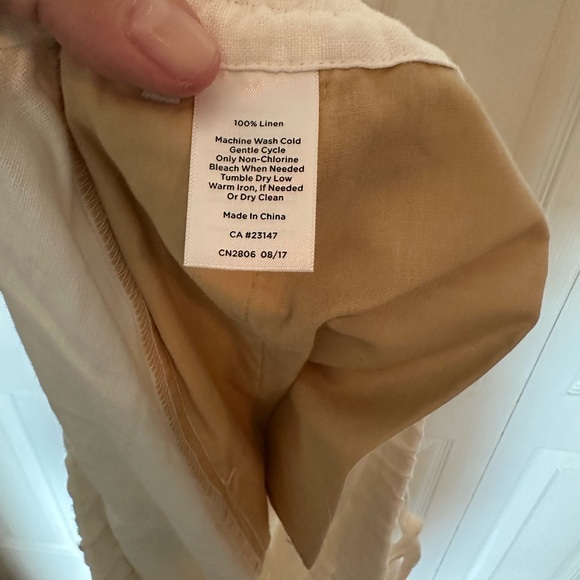 Talbots Ladies White Linen Draw String Pants - Picture 5 of 5